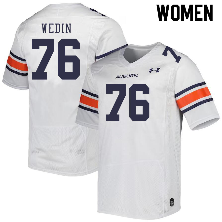 Women #76 Clay Wedin Auburn Tigers College Football Jerseys Stitched-White